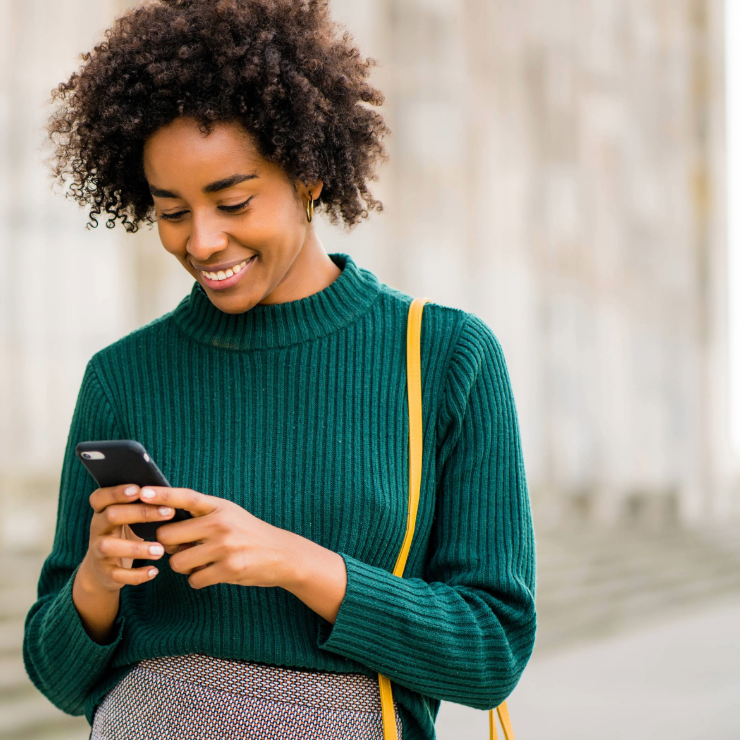 Woman using smart phone