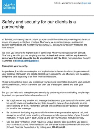 Charles Schwab security email