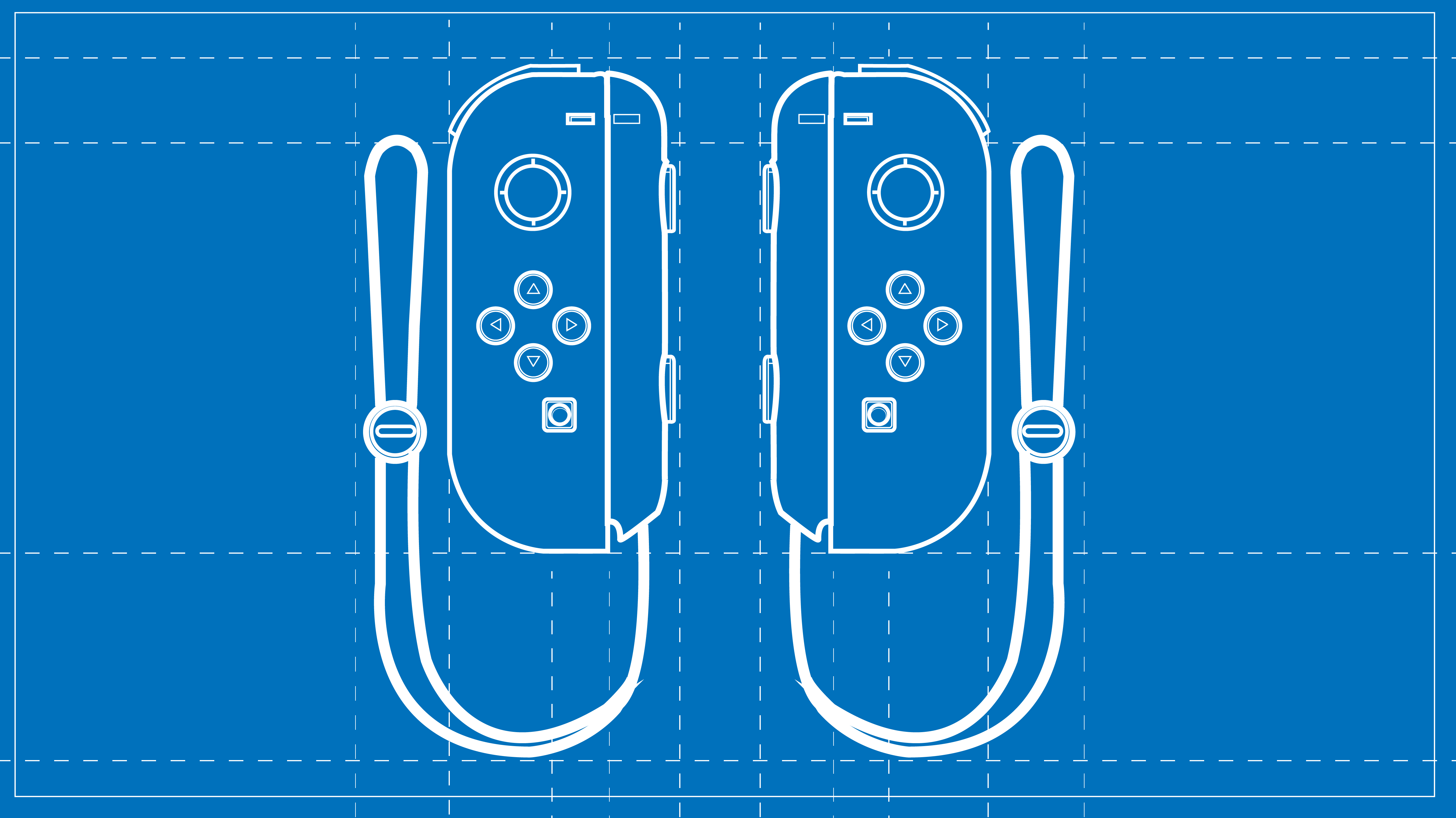 Blueprint illustration of Nintendo Switch