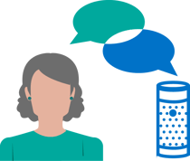 woman talking to digital assistant