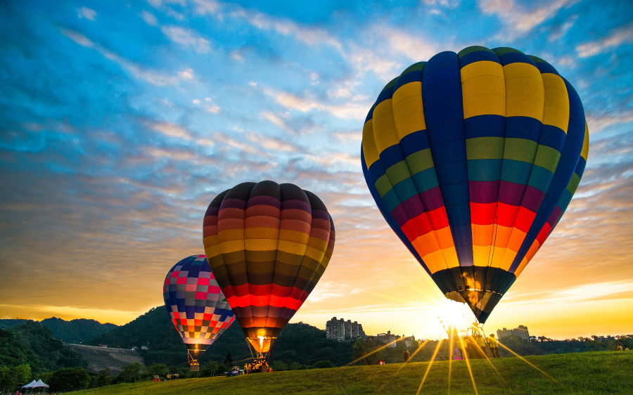 Three hot hair balloons