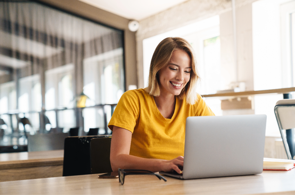 woman working at computer