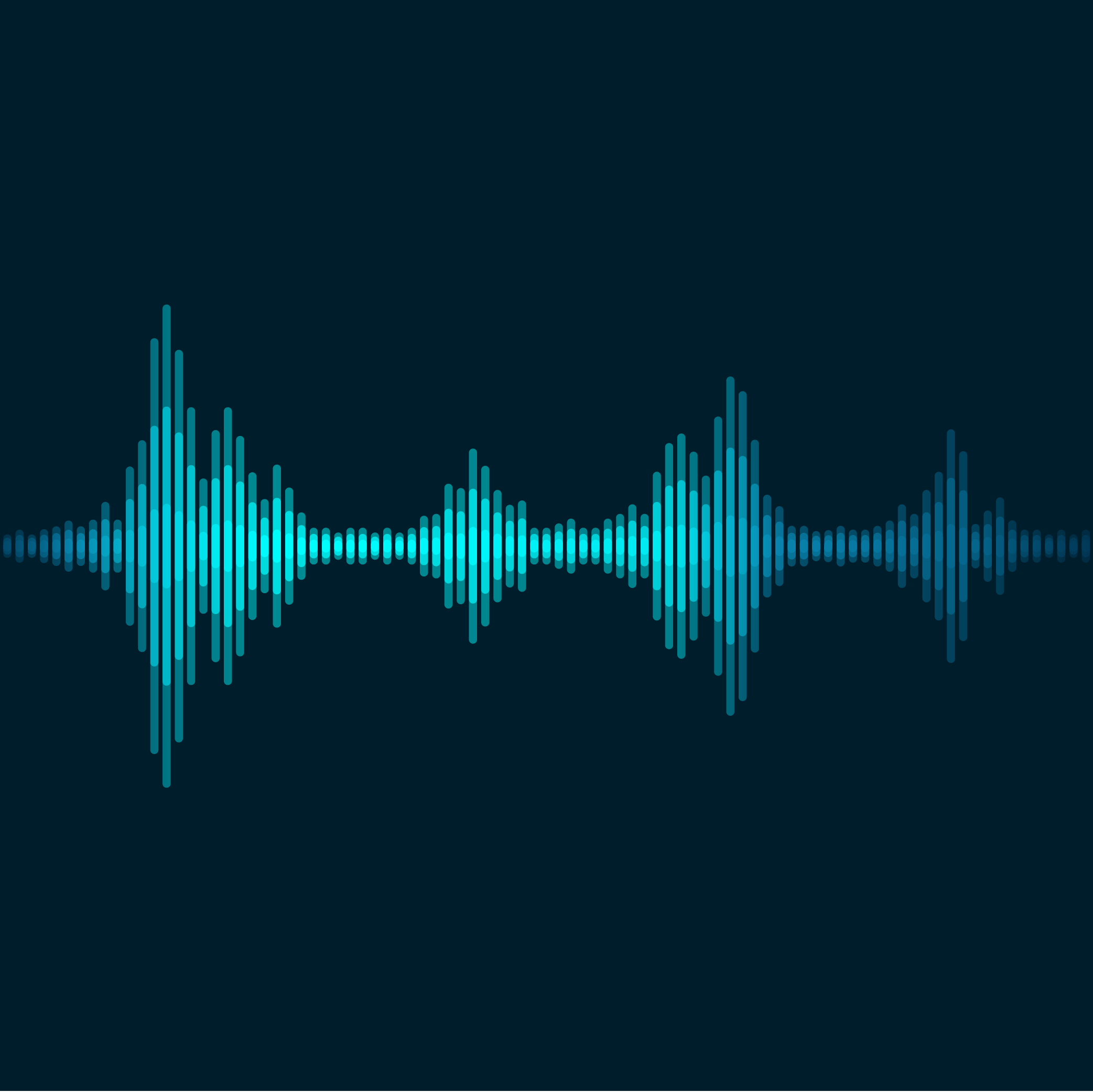 Blue sound wave on black background